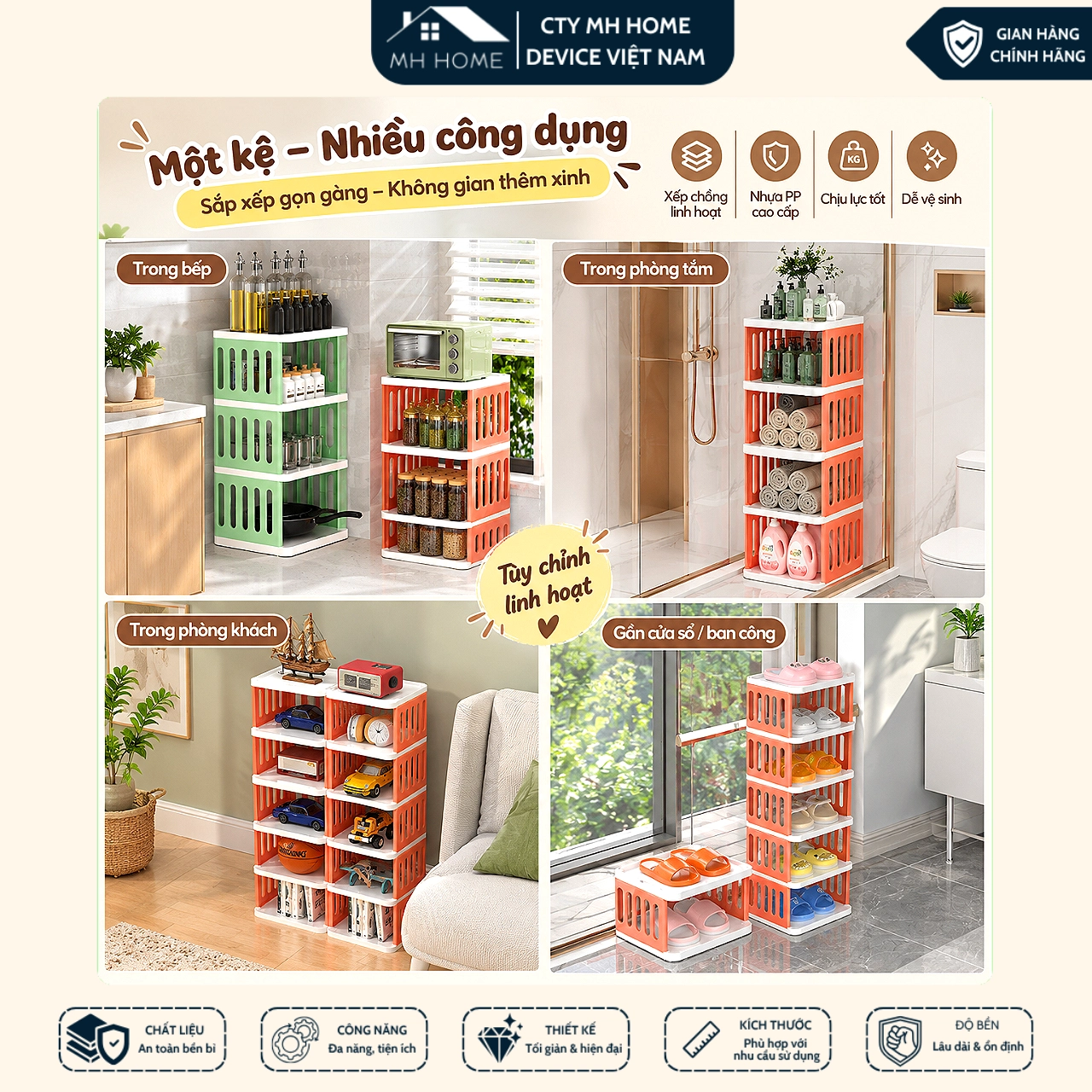 Kệ Dép 5 Tầng Nhựa Cao Cấp Xếp Gọn Tiết Kiệm Diện Tích - Giá Để Giày Dép Nhà Tắm Ban Công Phòng Khách MH